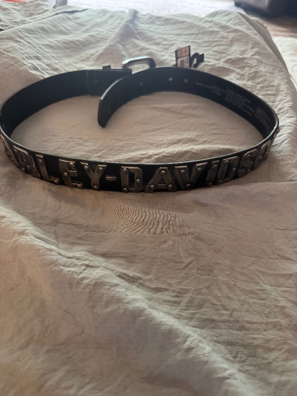 NEW rare Harley Davidson Black leather belt Sz 34